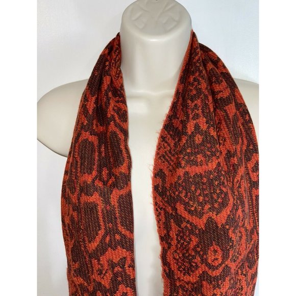Cejon Italian Acrylic Red Python Print Scarf - Picture 4 of 10